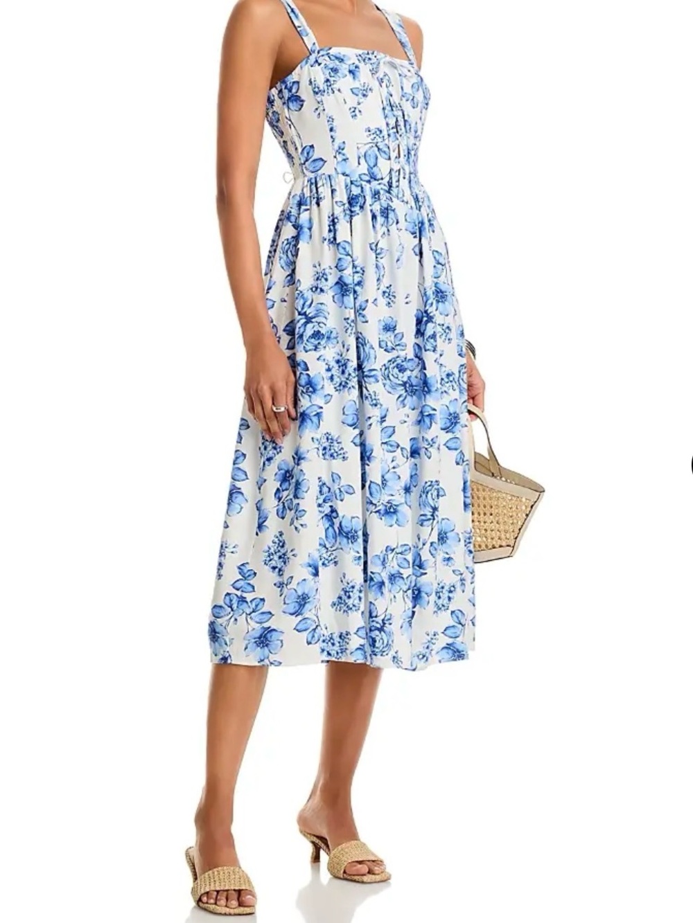 Aqua Rose blue midi dress